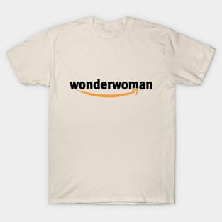 Wonder Woman, Amazon Princess (black type) - Amazon logo parody T-Shirt T-Shirt